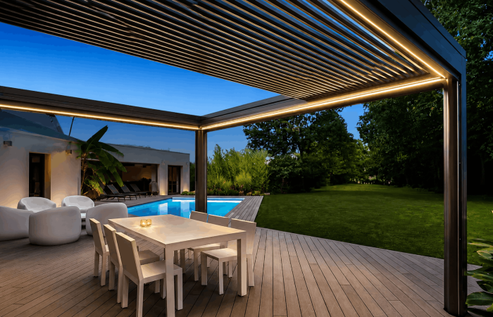 Fabricant de pergola sur-mesure en aluminium avec éclairage Aix-en-Provence